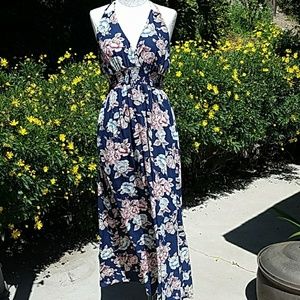 Floral Halter Maxi Dress